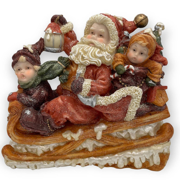 Santa on a Sled | Christmas Vintage Decoration - Picture 2 of 5